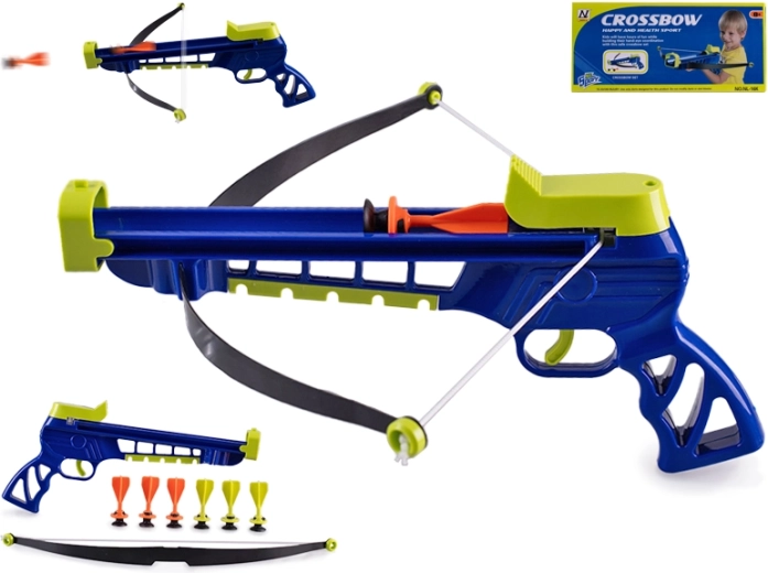 Kinderarmbrust 31 cm mit Pfeilen mit Saugnäpfen