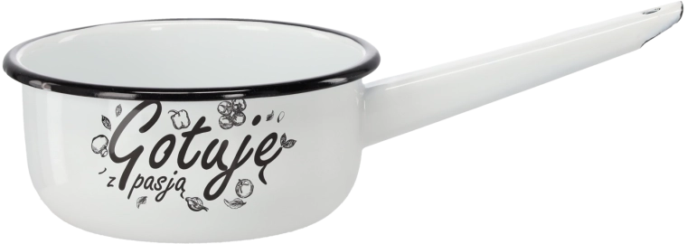 Emaillierter Stieltopf mit Griff 1,5 l, 16 cm, weiß Gotuję z pasją