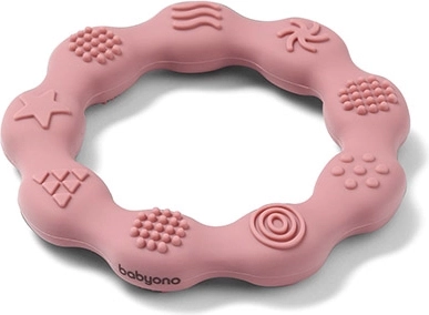 BabyOno Silikon-Beißring – rosa