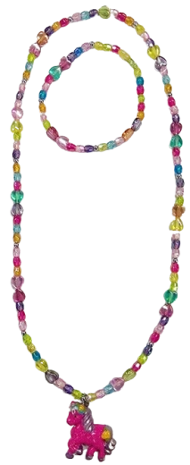 Schmuckset mit Anhänger Pinkes Pony