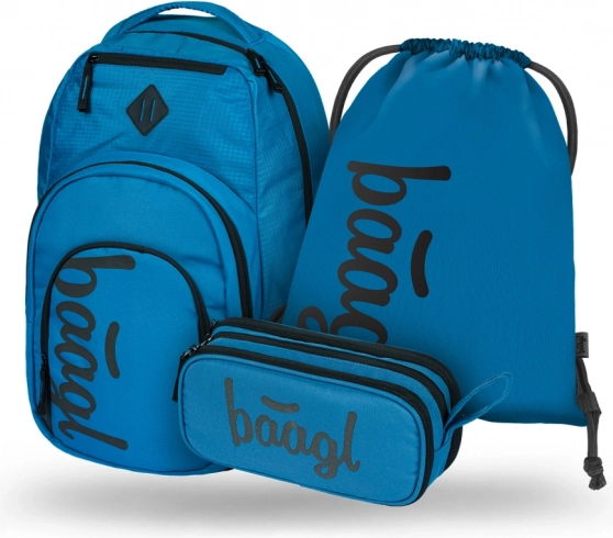 Set BAAGL Coolmate Ocean Blue: Rucksack, Federmäppchen und Beutel