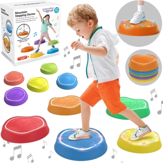 Woopie interaktive Balanciersteine mit Sound und Licht, 5 Stk.