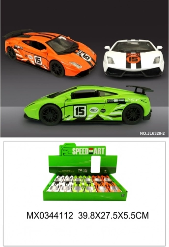 Metall-Sportwagenmodell mit zu öffnenden Türen und Pull-Back-Funktion