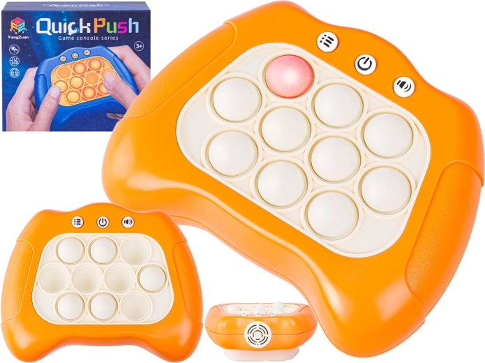 Elektronisches Anti-Stress-Spiel Pop It mit Lichtern und Geräuschen, orange – 1 Stück