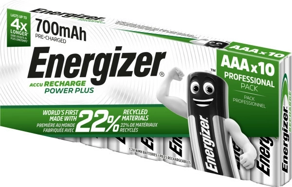 Energizer Power Plus wiederaufladbare Batterien AAA 700 mAh, Packung mit 10 Stück