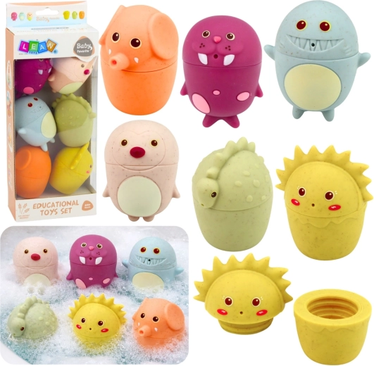 Set sensorischer Bade-Spielzeuge – weiche Gummifiguren von Tieren, 6 Stk.