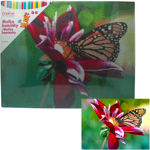 Diamant-Malerei – Schmetterling und Blüte 40 × 50 cm