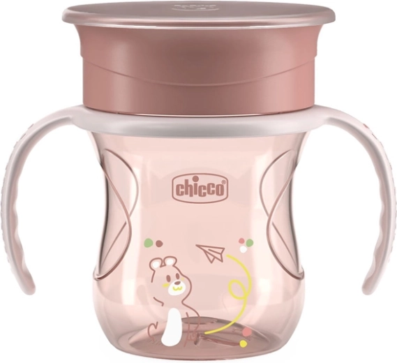Chicco Becher Perfect Cup 360° mit Griffen, rosa, 12 m+