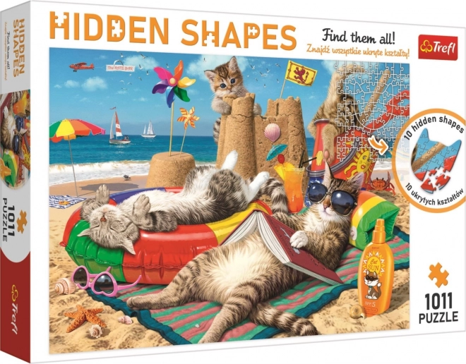TREFL Puzzle Hidden Shapes: Katzenferien 1011 Teile
