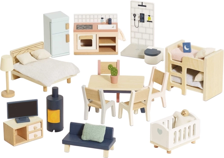 Großes Holz-Möbelset für das Puppenhaus von Le Toy Van
