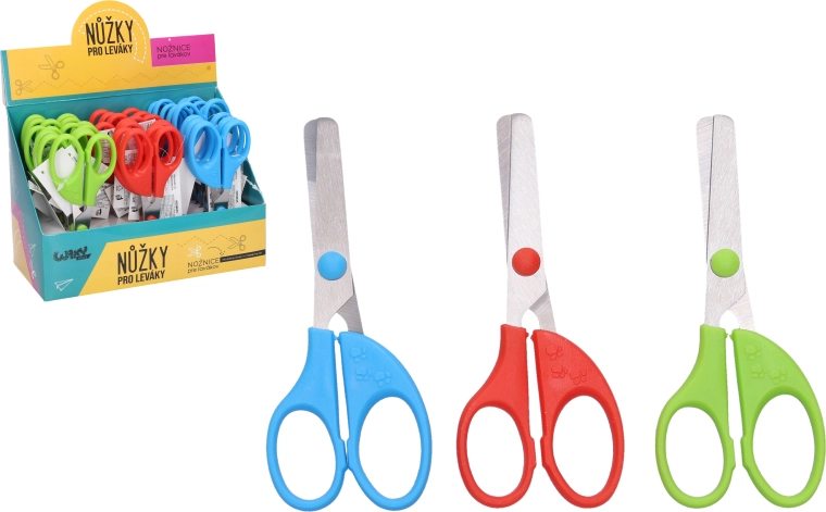 Bunte Linkshänderschere 13 cm