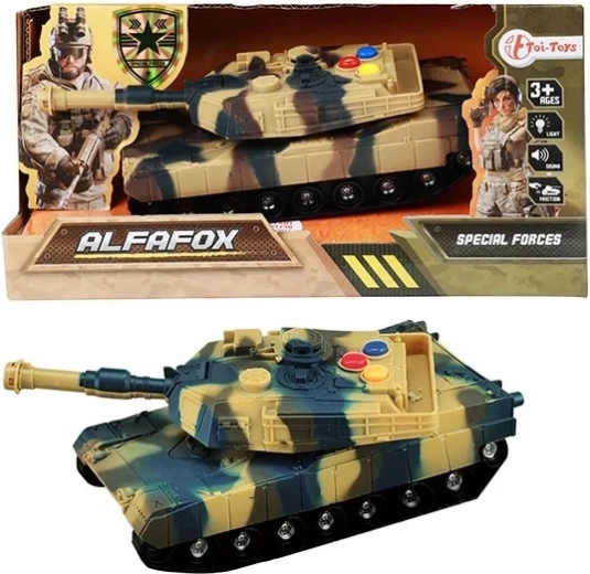 Toi Toys Alfafox Militärtank mit Friktionsantrieb 17 cm mit Sound und Licht – 1 Stück