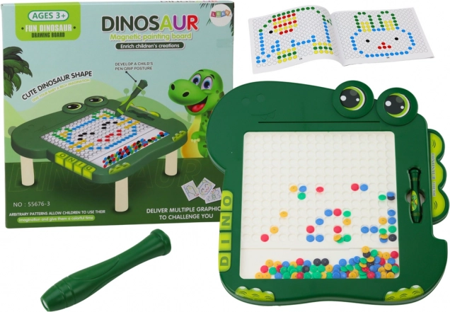 Magnetische Tafel Bildungs-Dinosaurier - Grün mit Perlen