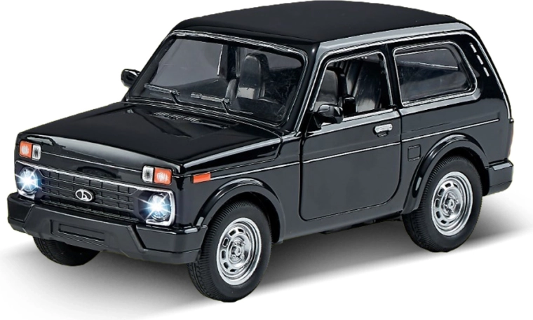 Schwarzes Auto mit Licht und Sound