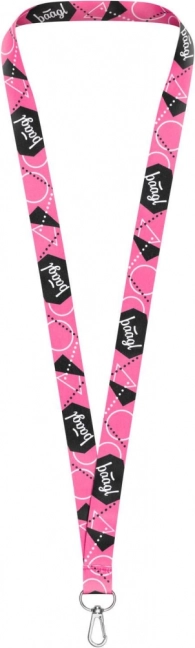 Rosa BAAGL-Schlüsselanhänger – Lanyard 45 cm aus strapazierfähigem Polyester