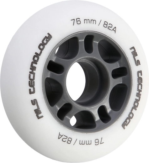 Matte Inline-Skaterollen NILS Extreme 76 mm 82A, weiß, Set 4 Stk.