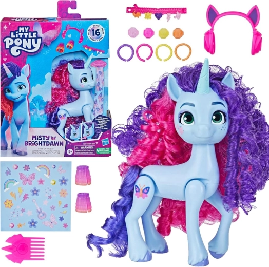 Hasbro My Little Pony bewegliche Figur Misty Brightdawn mit Styling-Zubehör