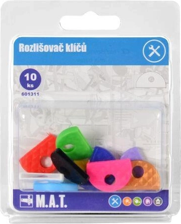 Gummierte Schlüssel-Unterscheider, Farbmix (10 Stk.)