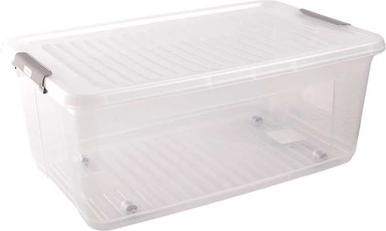 Aufbewahrungsbox 37 l mit Deckel und Rollen