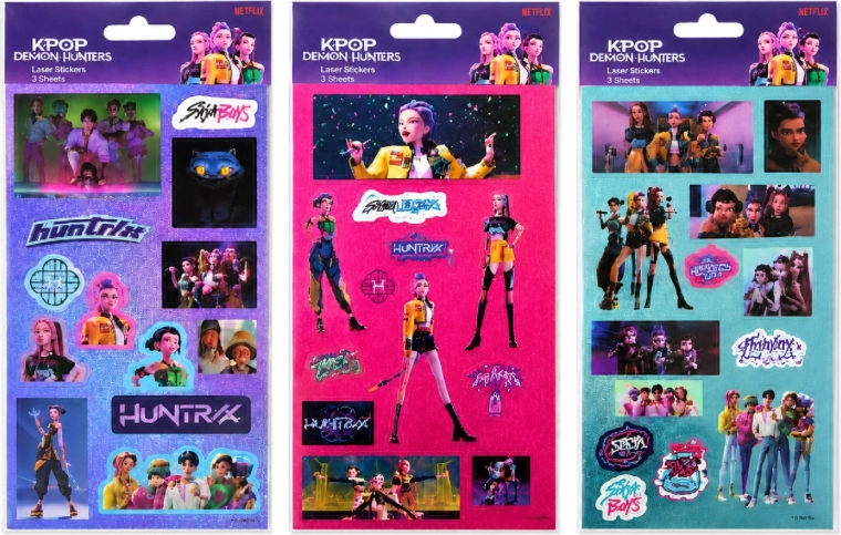 Set Laser-Sticker KPop Demon Hunters – 3 Bögen