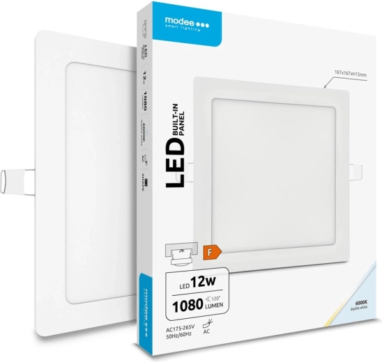 Modee Lighting LED Einbau-Quadratpanel 12 W Kaltweiß 1080 lm