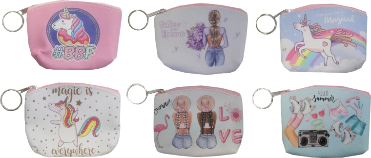 Mädchen-Münzgeldbörse mit positiven Aufschriften