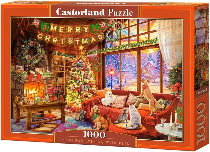 Castorland Puzzle „Festlicher Abend mit Haustieren“ – 1000 Teile