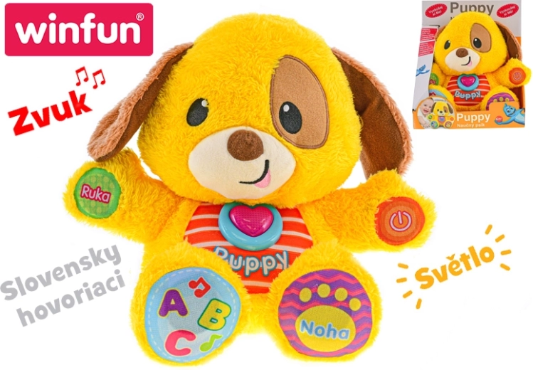 Lernender sprechender Plüschhund Puppy mit Licht und Sound 33 cm