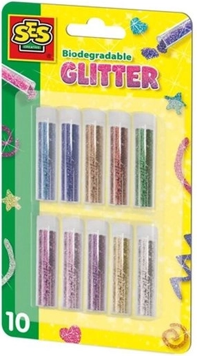 SES biologisch abbaubarer Glitzer – Set mit 10 Farben
