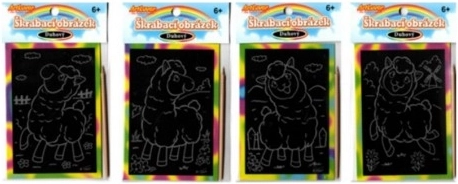 Bunter Kratzbild Lama für Kinder