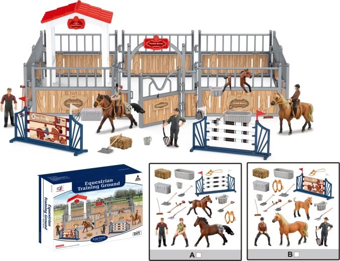 Tiere vom Bauernhof – Reitstrecke mit Zubehör