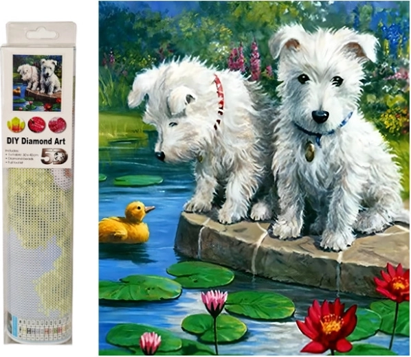 Diamant-Mosaik – Hunde am Wasser
