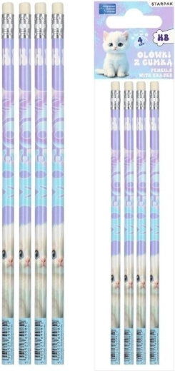 HB-Bleistift mit Radierer Kitty – 1 Stück