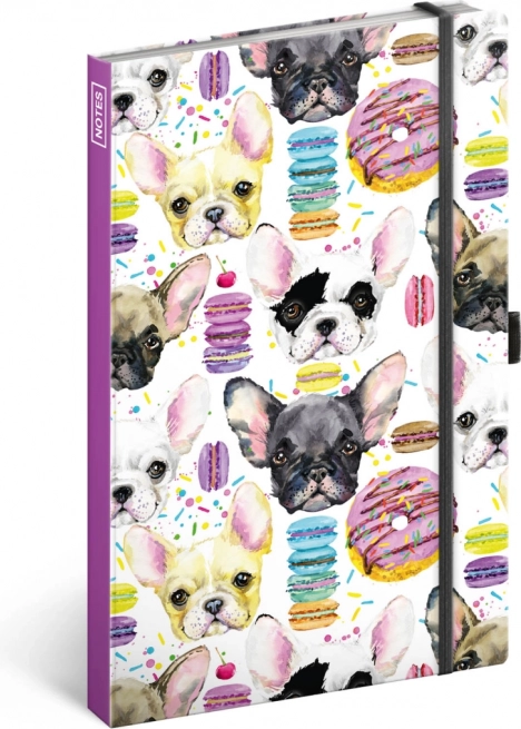 NOTIQUE Notizbuch Bulldoge, liniert, 13 × 21 cm