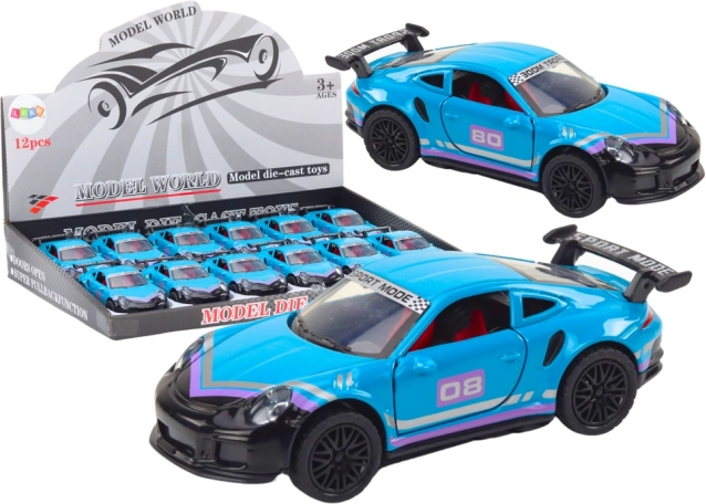 Metall-Sportwagen 1:32 mit Schwungrad – türkis