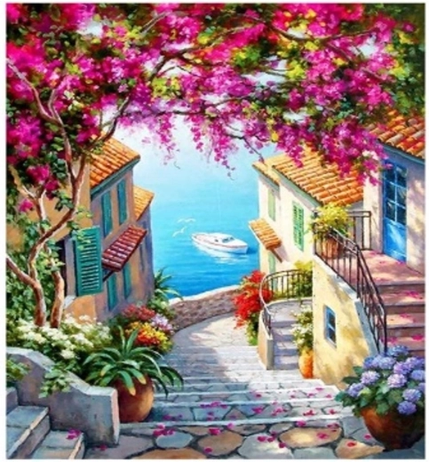 Norimpex Malen nach Zahlen Treppen zum Meer 40 × 50 cm