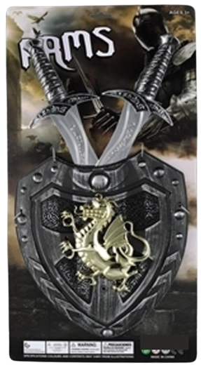 Ritterrüstung – Set mit Schild und zwei Schwertern für Kinder