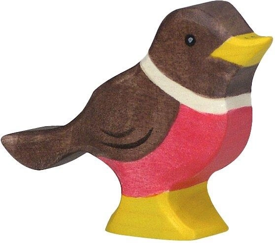 Holztiger Holzfigur Rotkehlchen (robin) – 1 Stück