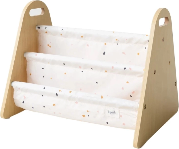3 Sprouts doppelseitiger Bücherständer terrazzo cream