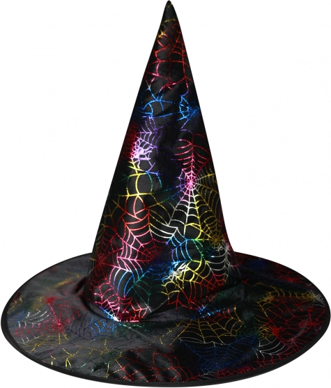Hexenhut mit Spinnennetz-Druck für Erwachsene