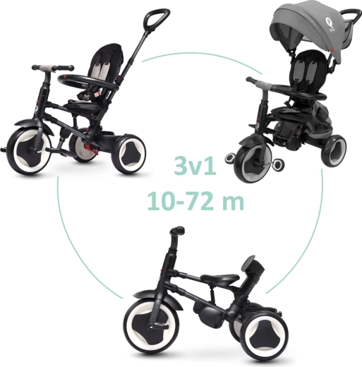 Dreirad Qplay Rito EVA Plus grau für Kinder 10–72 Monate
