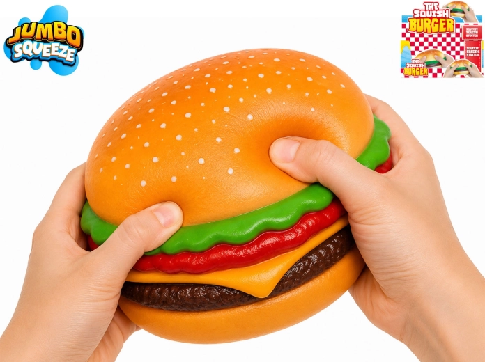 Dehnbarer Jumbo-Hamburger Anti-Stress-Quetschspielzeug 12 × 12 × 5,5 cm