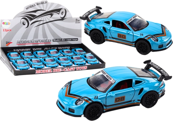 Sportwagen 1:32 Figur Blauer Spoiler Metall