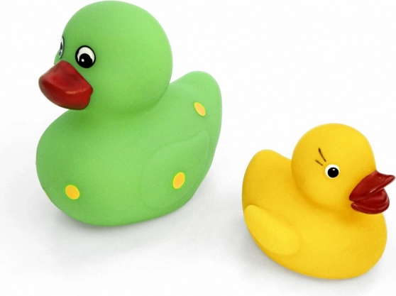 Set aus großer und kleiner Quietschente