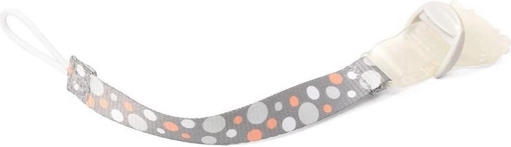 Schnullerclip BABYONO grau-orange