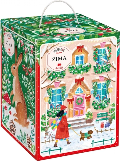 CzuCzu Puzzlove Winter – Set mit 4 Puzzles à 150 Teilen