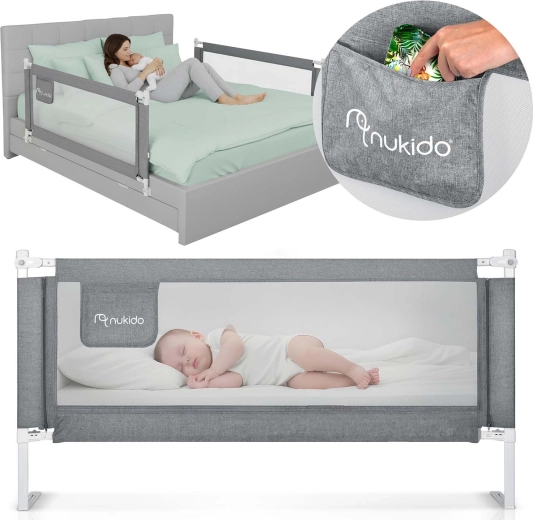 Nukido Bettgitter 160 cm grau