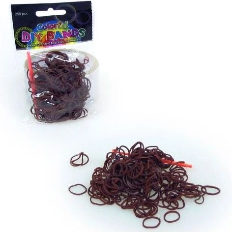 Set elastischer Gummibänder zum Flechten von Schmuck – braun (250 Stk.)