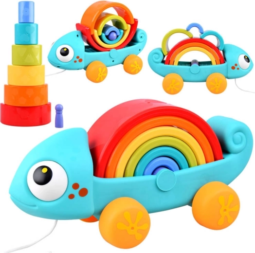 Regenbogen-Chamäleon Montessori-Steckspiel ab 18 Monaten