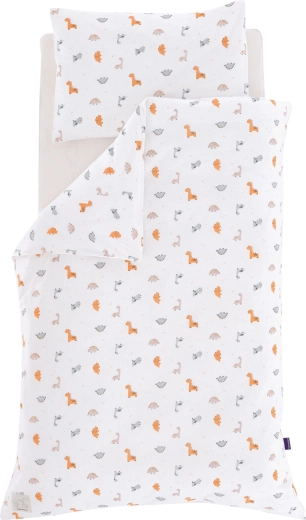 Träumeland Jersey-Bettwäsche Dinolino allover 100 × 135 cm + 40 × 60 cm